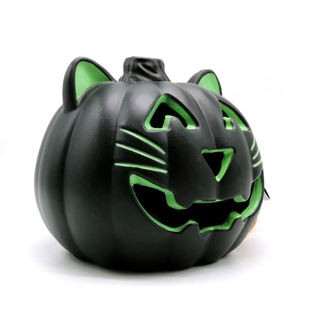 Halloween Decorations Clearance! Halloween LED Light up Pumpkins Fall Decorations, 9.44" X 7.87" Plastic Waterproof Jack O Latern Lamp, Home Table Porch Props Decor for Yard Garden Indoor Outdoor