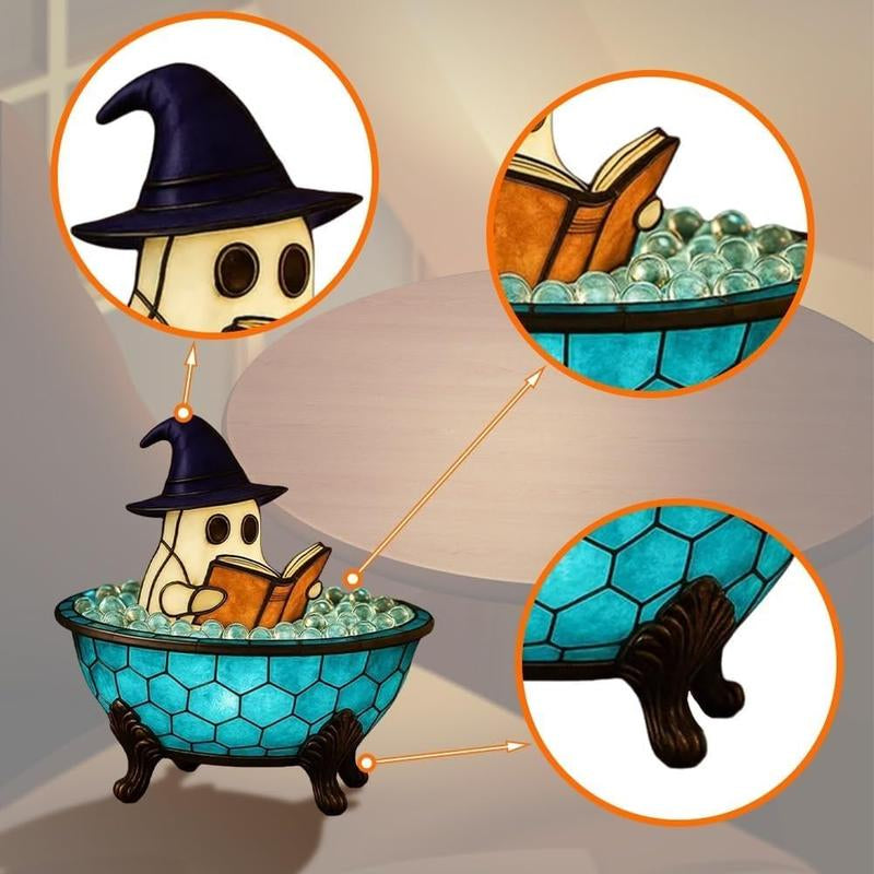 Ghost Bubble Bath Night Light – Halloween Handmade LED Lamp, Cute Spooky Decor for Bathtub & Party
