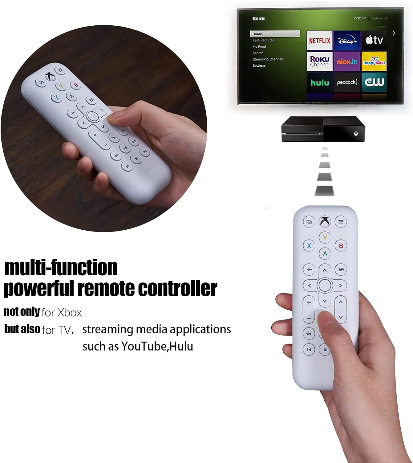 8Bitdo Media Remote for Xbox One, Series X and S (White, Short Edition)