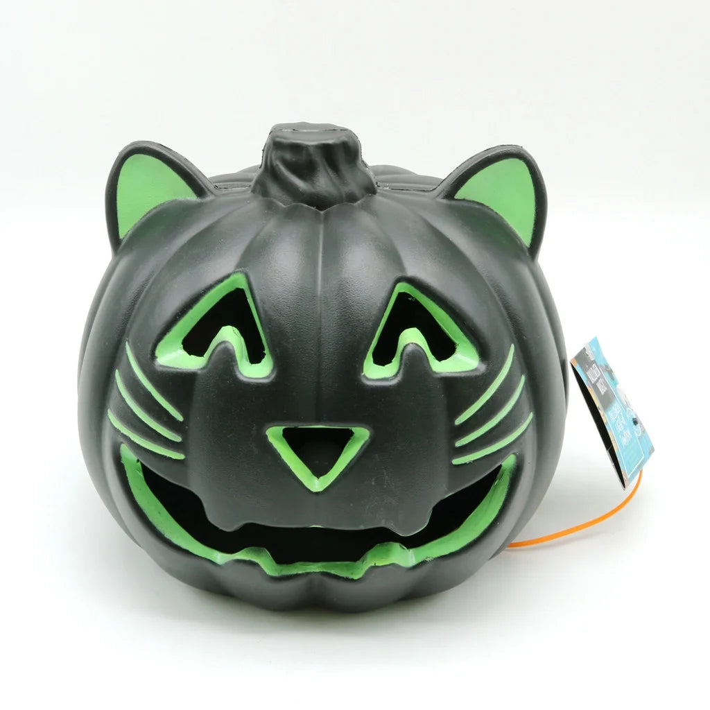 Halloween Decorations Clearance! Halloween LED Light up Pumpkins Fall Decorations, 9.44" X 7.87" Plastic Waterproof Jack O Latern Lamp, Home Table Porch Props Decor for Yard Garden Indoor Outdoor