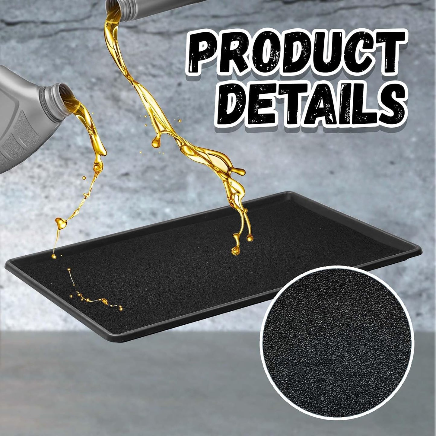 1 Set 35 X 24 X 1.4 Inch Oil Drain Drip Pan for under Car with Square No Splatter Pad Oil Drip Tray Transmission Garage Automotive Driveway to Keep Floor Clean, Black