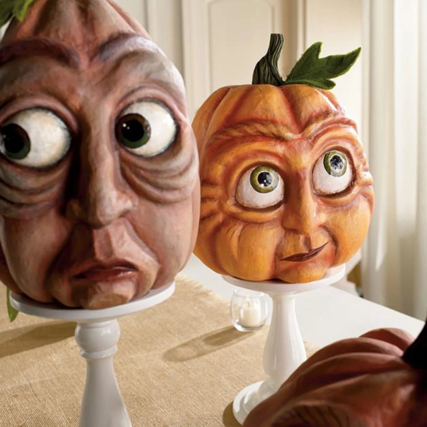 Expressive Pumpkins Fall Decor Funny Face Pumpkins Halloween Pumpkin Decorations Fall Pumpkins Statue Thanksgiving Halloween Decor Home Table Top Decor