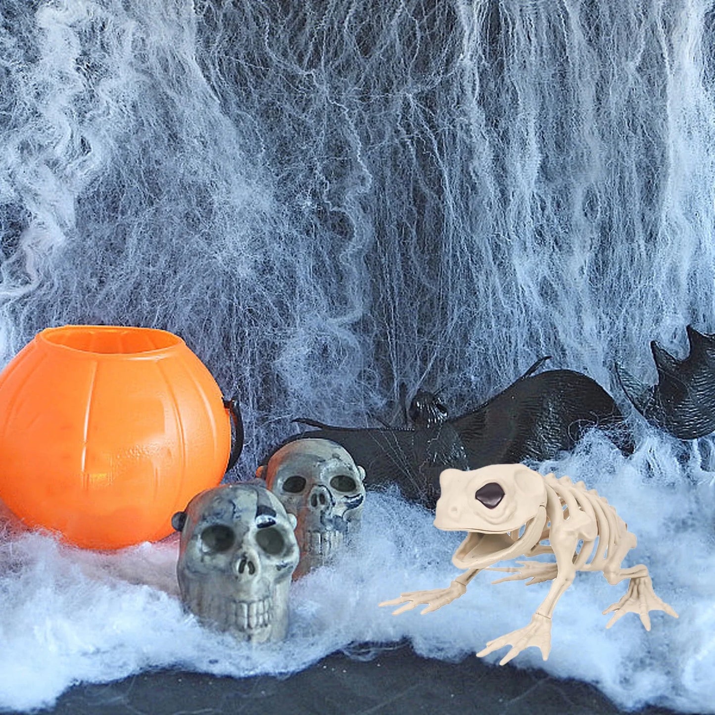 Halloween Decoration Halloween Skeleton Horror Decorations Simulation Animals Skeleton Ornaments Bar Decoration Frogs Skeleton on Clearance