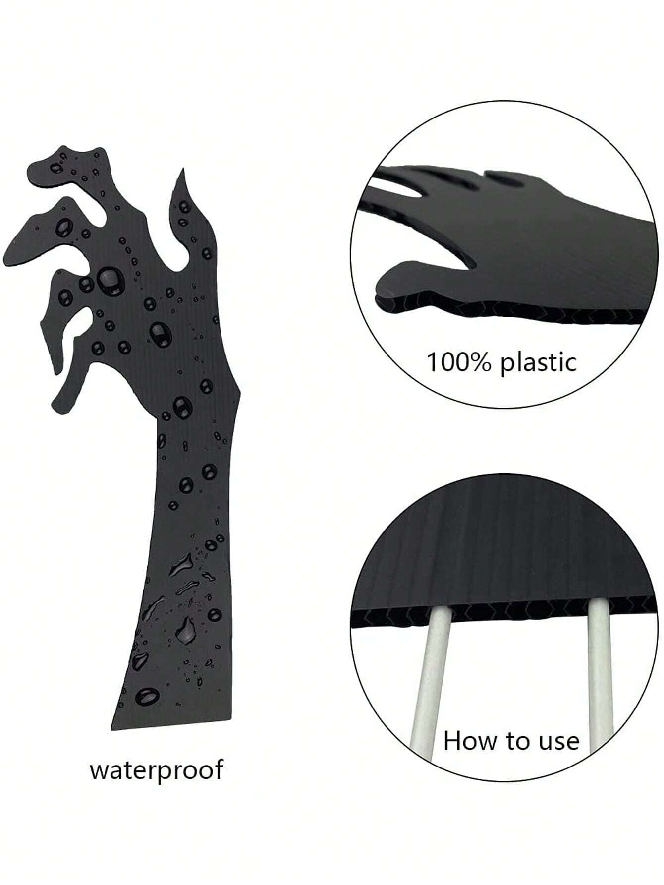 5PCS Scary Halloween Yard Decorations, Black Halloween Handmade Lawn Stakes, Suitable for Halloween Silhouette Yard Decorations, Halloween Sidewalk Signs, Outdoor Halloween Yard Decorations