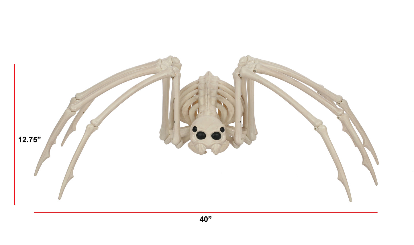Halloween Skeleton Spider Decorative Prop - White