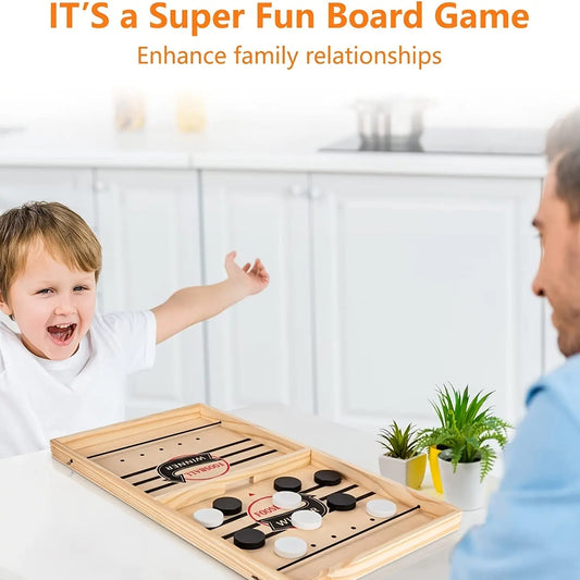 Fast Sling Puck Game,Wooden Hockey Game,Super Foosball Table,Desktop Battle Parent-Child Interaction Winner Slingshot Game,Adults And Kids Family Game Toys New Fashion Home Store