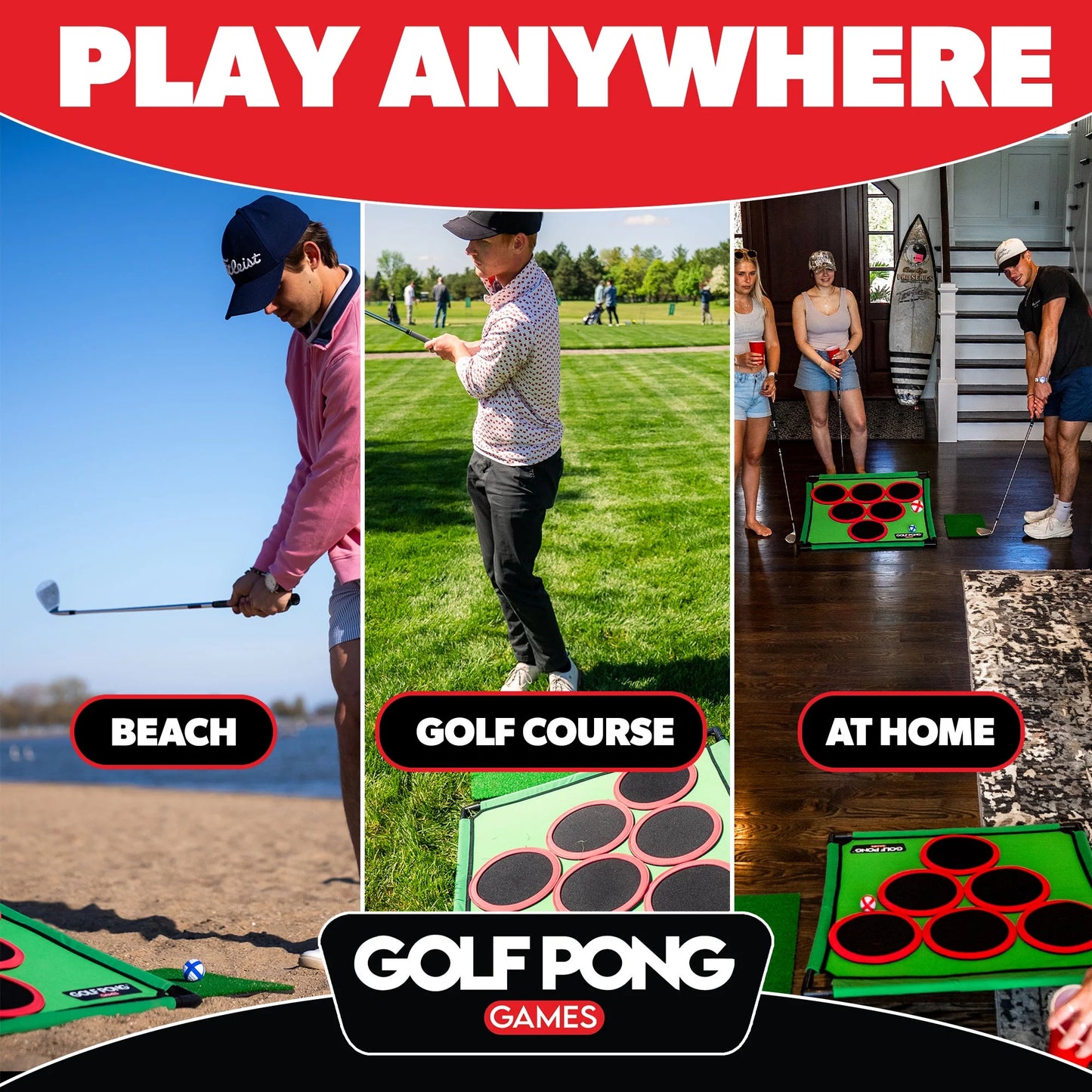 – Backyard Golf Game with 16 Chipping Velcro Balls & Mat, Yard and Outdoor Games Family, Indoor Golf Set for Home, Beach or Party, Lawn Games for Family Outdoor