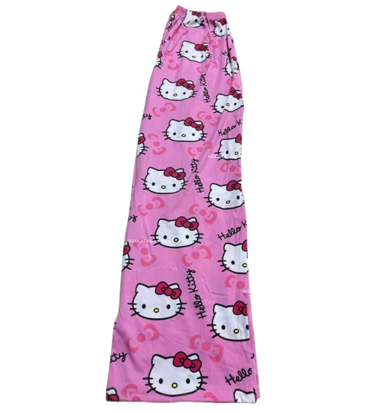 Sanrio Hello Kitty Summer Thin Pants Cotton Loose Lady Pajama Pant Pajama Trousers Cartoon Sleep Indoor Outdoor Lounge Wear Gift