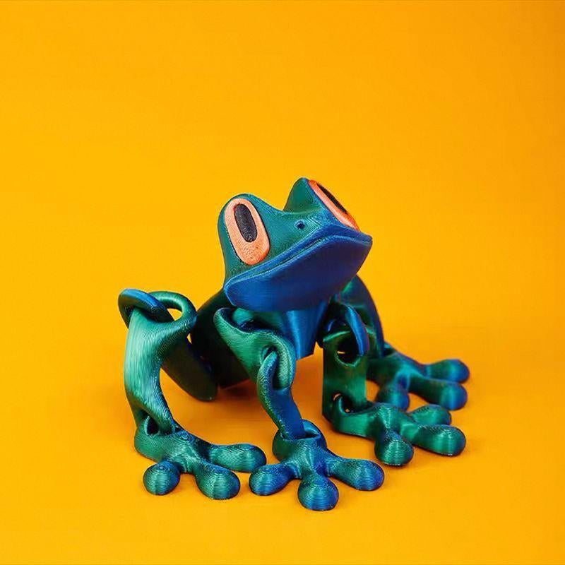 Furise 3D Printed Magnetic Frog Toy – Poseable Glow-In-The-Dark Fridge Magnet with Colorful Gradient Design,Magnetic Frog Toy, Poseable Fridge Magnet, 3D Printed Frog, Furise Frog Gift, Glow in the Dark Toy, Desk Decor Frog, Novelty Fridge Magnet