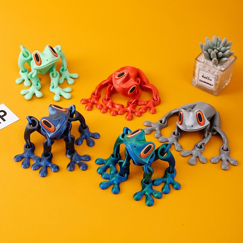 Furise 3D Printed Magnetic Frog Toy – Poseable Glow-In-The-Dark Fridge Magnet with Colorful Gradient Design,Magnetic Frog Toy, Poseable Fridge Magnet, 3D Printed Frog, Furise Frog Gift, Glow in the Dark Toy, Desk Decor Frog, Novelty Fridge Magnet