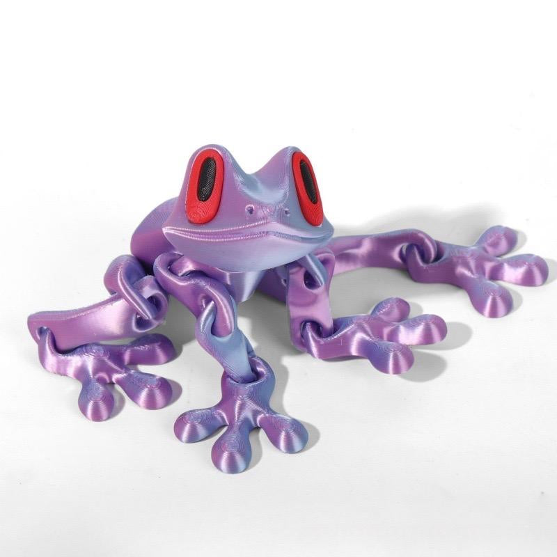 Furise 3D Printed Magnetic Frog Toy – Poseable Glow-In-The-Dark Fridge Magnet with Colorful Gradient Design,Magnetic Frog Toy, Poseable Fridge Magnet, 3D Printed Frog, Furise Frog Gift, Glow in the Dark Toy, Desk Decor Frog, Novelty Fridge Magnet