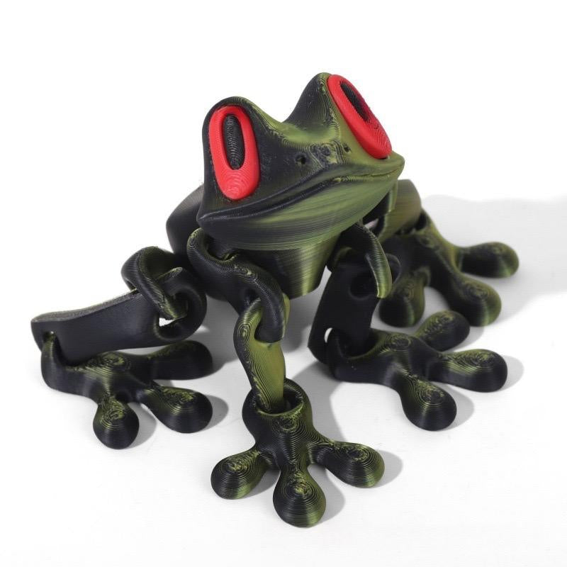 Furise 3D Printed Magnetic Frog Toy – Poseable Glow-In-The-Dark Fridge Magnet with Colorful Gradient Design,Magnetic Frog Toy, Poseable Fridge Magnet, 3D Printed Frog, Furise Frog Gift, Glow in the Dark Toy, Desk Decor Frog, Novelty Fridge Magnet