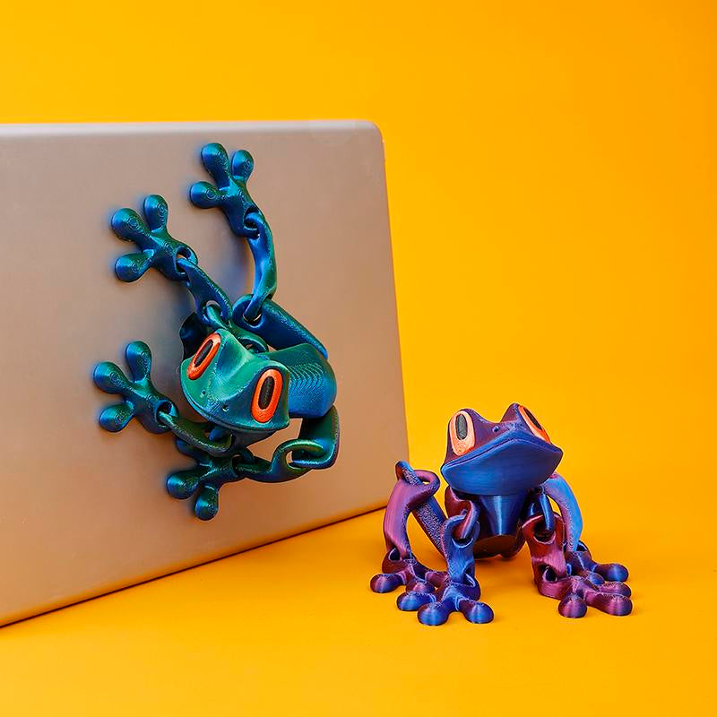 Furise 3D Printed Magnetic Frog Toy – Poseable Glow-In-The-Dark Fridge Magnet with Colorful Gradient Design,Magnetic Frog Toy, Poseable Fridge Magnet, 3D Printed Frog, Furise Frog Gift, Glow in the Dark Toy, Desk Decor Frog, Novelty Fridge Magnet
