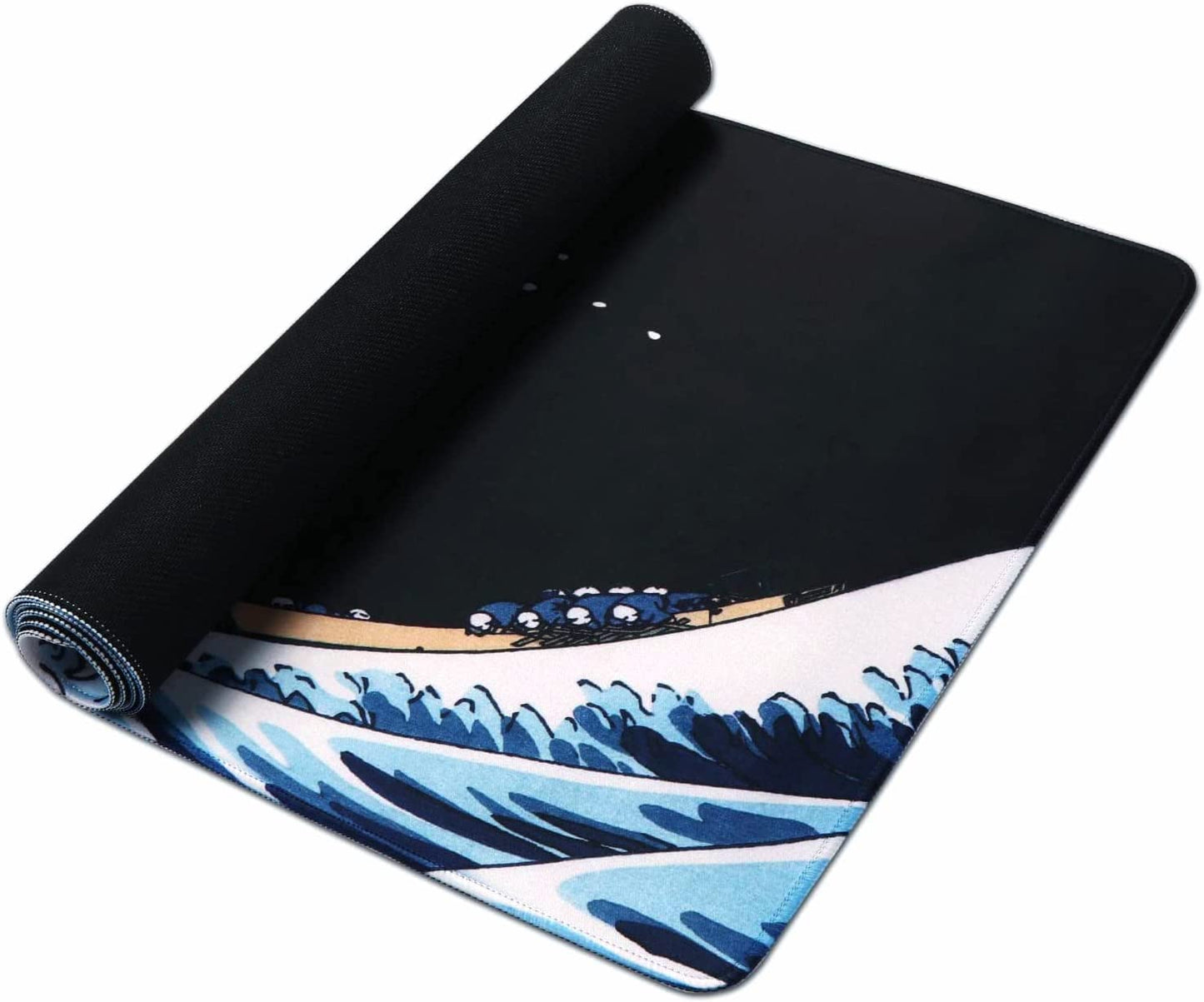 Desk Mat, Big Mouse Pad, XXL Extended Gaming Mouse Pad, Large Mouse Pad for Desk Rubber Base Mousepad with Stitched Edges, Keyboard Mouse Mat for Work, Game, Office, Home - Japanese Sea Wave