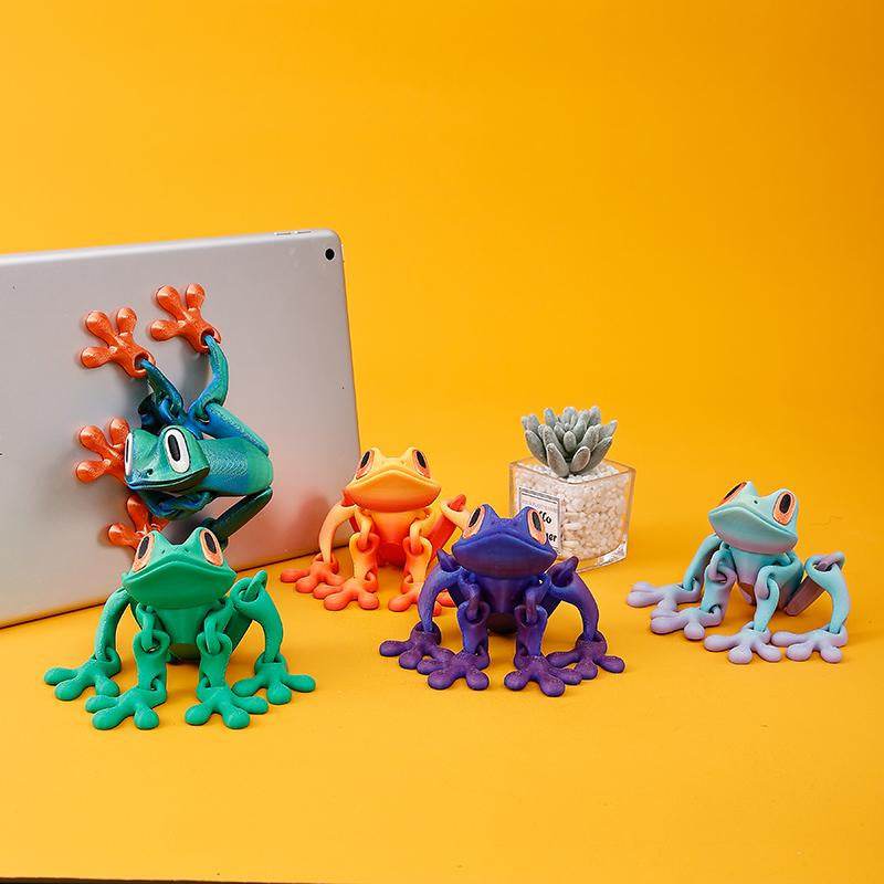 Furise 3D Printed Magnetic Frog Toy – Poseable Glow-In-The-Dark Fridge Magnet with Colorful Gradient Design,Magnetic Frog Toy, Poseable Fridge Magnet, 3D Printed Frog, Furise Frog Gift, Glow in the Dark Toy, Desk Decor Frog, Novelty Fridge Magnet