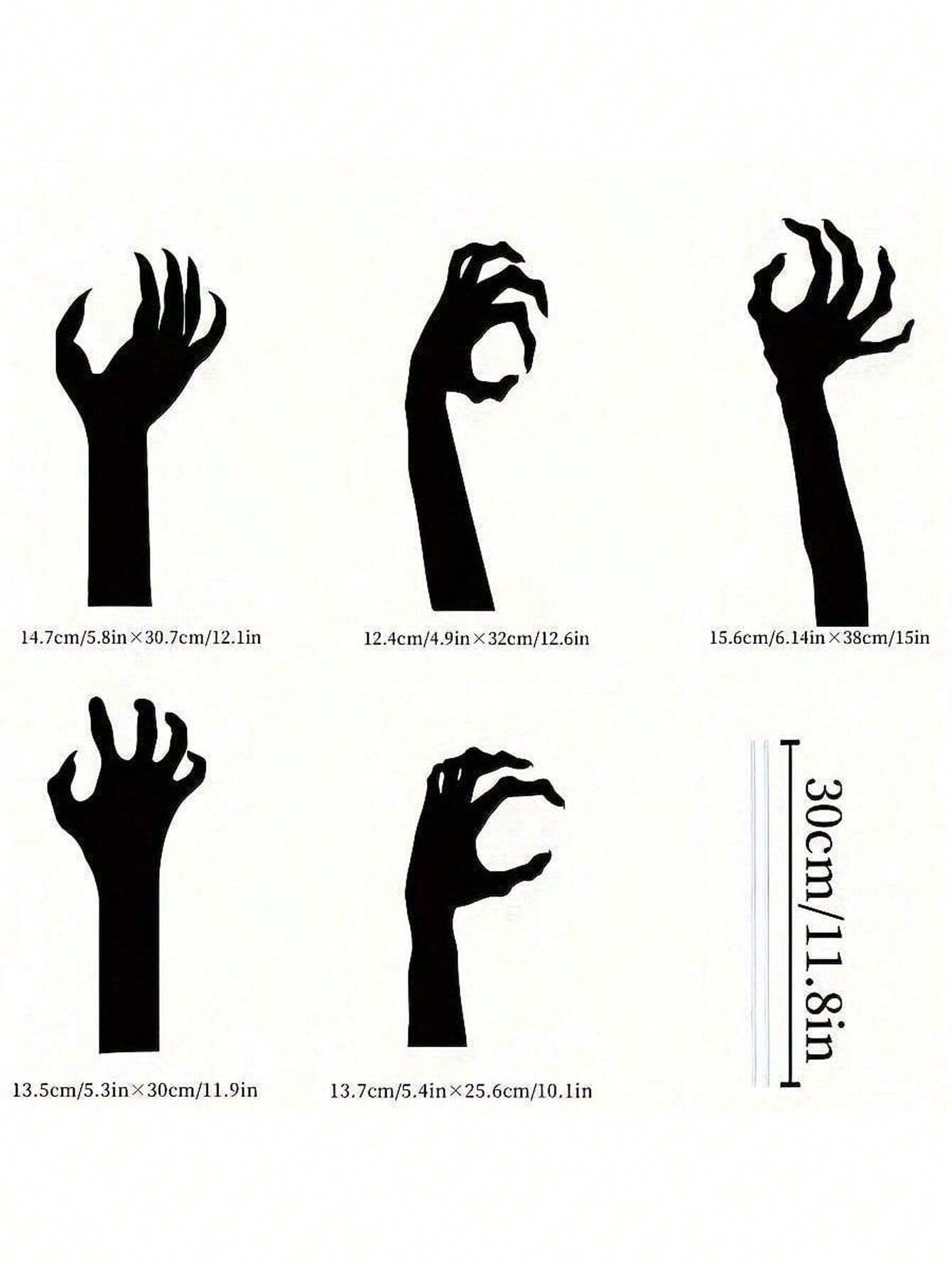 5PCS Scary Halloween Yard Decorations, Black Halloween Handmade Lawn Stakes, Suitable for Halloween Silhouette Yard Decorations, Halloween Sidewalk Signs, Outdoor Halloween Yard Decorations