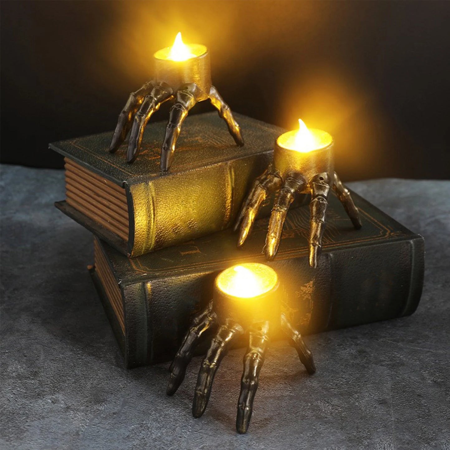 Halloween Skeleton Lights Decorations, Halloween Candles Lamp Decoration Ornament Indoor Outdoor, LED Spooky Skeleton Hand Candle, Flameless Candle for Home outside Yard Lawn Garden Party