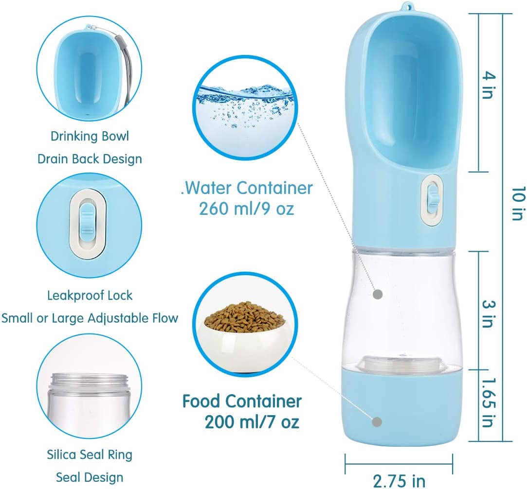 Dog Water Bottles for Walking, Travel Pet Water Bottle with Pouch for Dogs, Portable Dog Water Bottles Dispenser for Hiking Outdoor Activities (Grey)