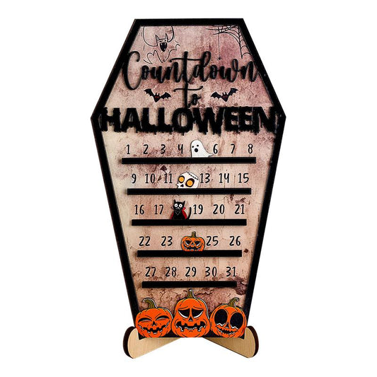 Halloween Countdown 2025 Calendar, Halloween Calendar, Halloween Advent Calendar, Coffee Bar Halloween Decor, Days Till Halloween, Coffin Decor, Fall Season Countdown