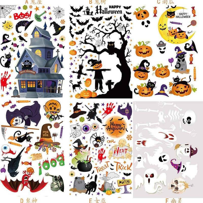 Halloween Window Clings Halloween Window Decorations Cute Pumpkin Ghost Halloween Window Stickers Halloween Window Decals for Halloween Party Decorations