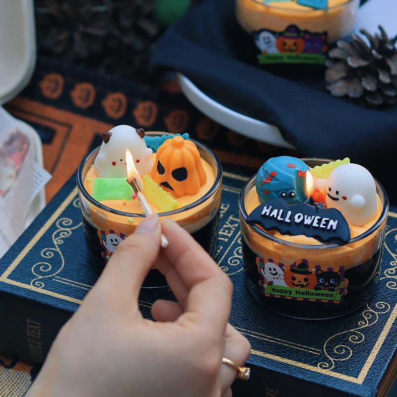 Halloween Candle Set, Spooky Ghost with Cute Pumpkins, Scented Candles, Halloween 3D Candles, Halloween Decoration , Gift, Fall Aromatherapy, Farmhouse Candles