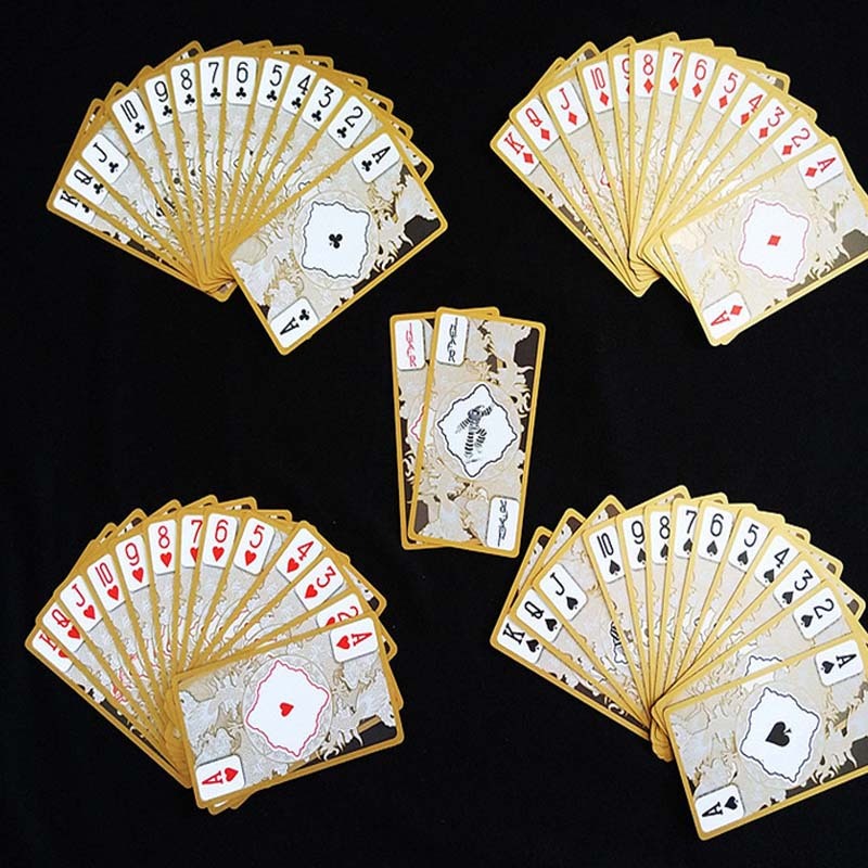 Waterproof And Washable Gold-Rimmed Metal Playing Card Suit