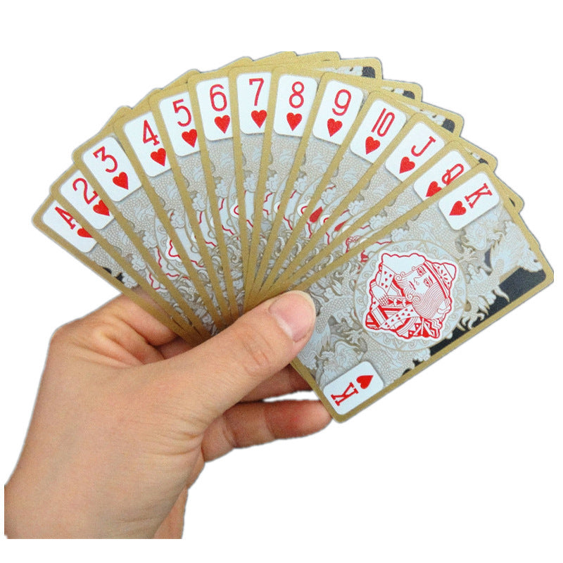 Waterproof And Washable Gold-Rimmed Metal Playing Card Suit