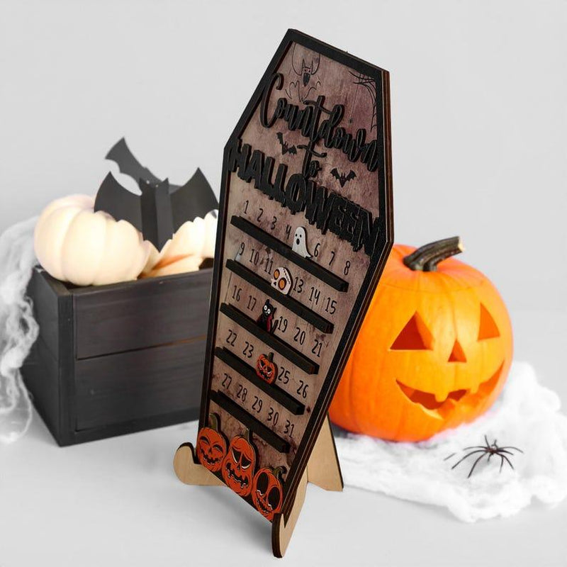 Halloween Countdown 2025 Calendar, Halloween Calendar, Halloween Advent Calendar, Coffee Bar Halloween Decor, Days Till Halloween, Coffin Decor, Fall Season Countdown