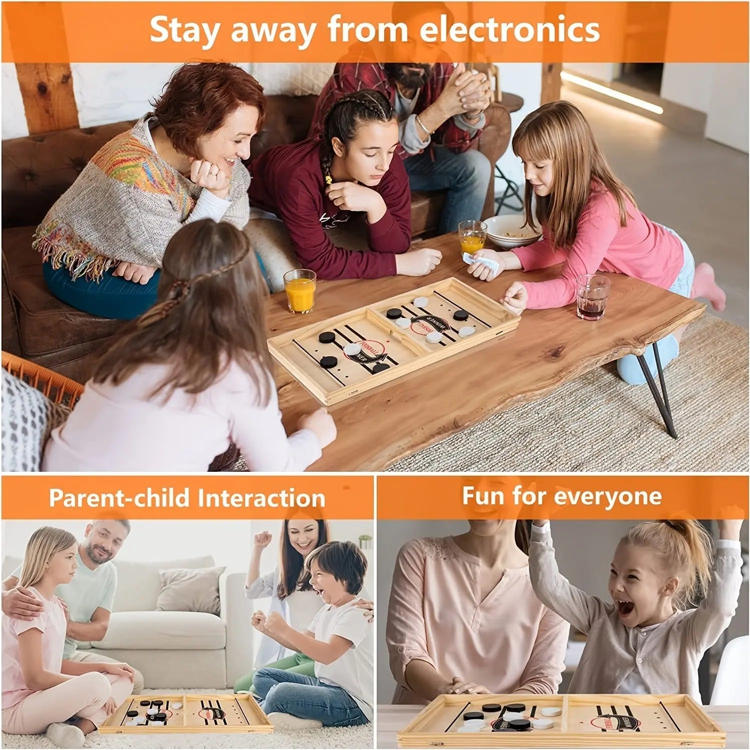 Fast Sling Puck Game - Enjoy Family Fun with This Wooden Hockey Game New Fashion Home Store