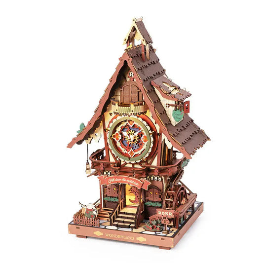 ROKR Colorful Cuckoo Clock Mechanical 3D Wooden Puzzle - LC901C | DIY Wooden Model Kit for Adults & Teens Robotime Global Store