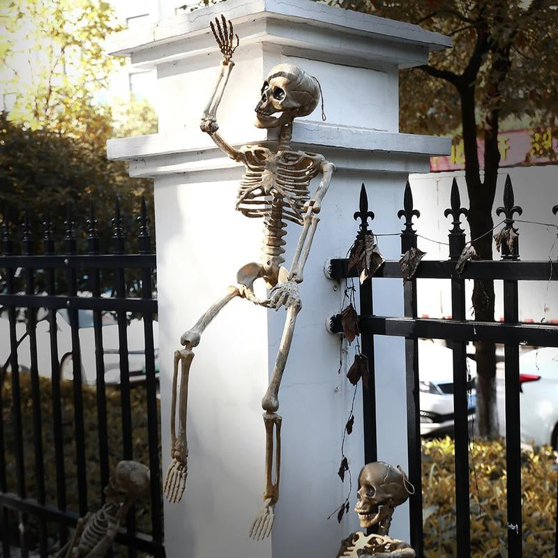 Large Halloween Skeleton Plastic Simulation Skull Skeleton Anatomical Skeleton Model Haunted House Bar Halloween Party Decoratio