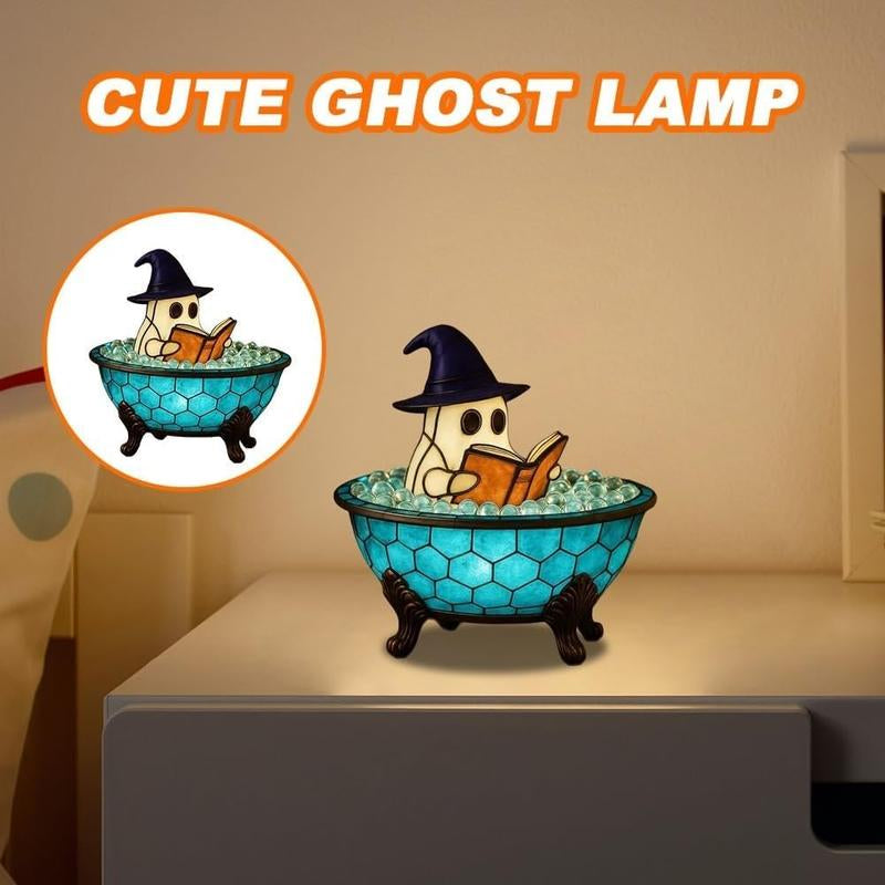Ghost Bubble Bath Night Light – Halloween Handmade LED Lamp, Cute Spooky Decor for Bathtub & Party