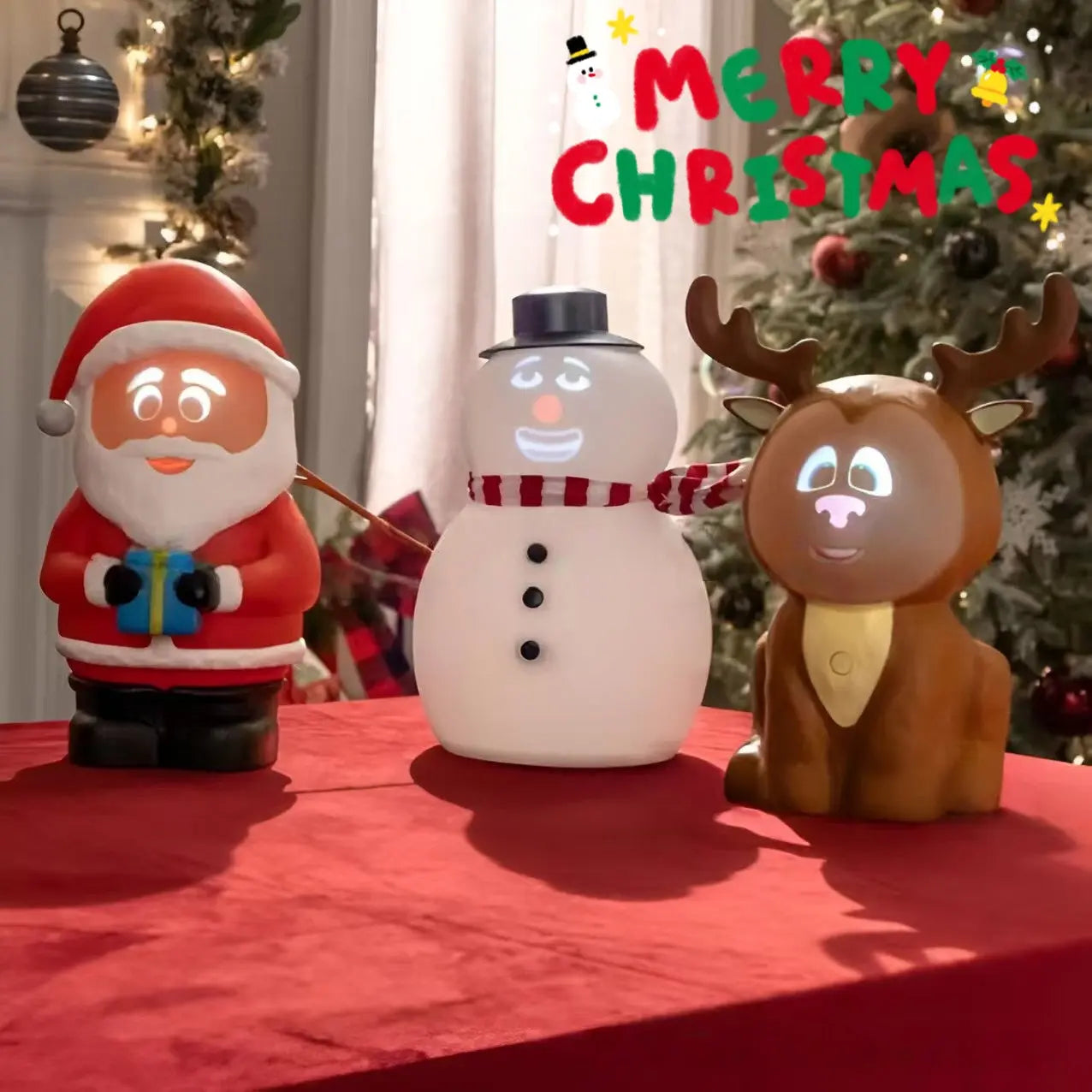 Talking Animated Blink Snowman or Elk With Light Up Eyes And Playful Voice For Holiday Home Table Centerpiece Gift Christmas Decorations CJDropshipping