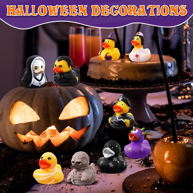24 Pack Halloween Rubber Ducks with a Bag, Halloween Party Favors Halloween Basket Stuffers, Bath Toys for Kids, Goodie Bag Fillers, Halloween Ducks for Jeep, Exchange Gifts for Girls Boys