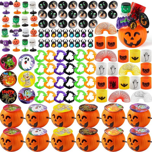 144 Pcs Halloween Toy Gifts for Kids, 24 Packs Prefilled Mini Pumpkin Buckets for Kids Halloween Party Favors Trick or Treat / 24 Pack Assorted Halloween Themed Stationery Set / 60 Pcs Party Favors for Halloween Tiktokshoplabordaysale