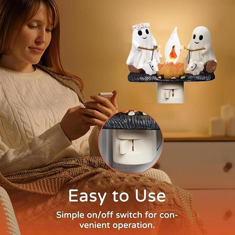 Whatook Halloween Light, Ghost Bonfire Night Light, Ghost Bonfire Sparkling Night Light, Halloween Style Decorative LED for Indoor or Outdoor