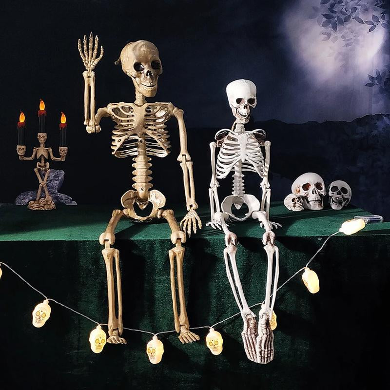 Large Halloween Skeleton Plastic Simulation Skull Skeleton Anatomical Skeleton Model Haunted House Bar Halloween Party Decoratio