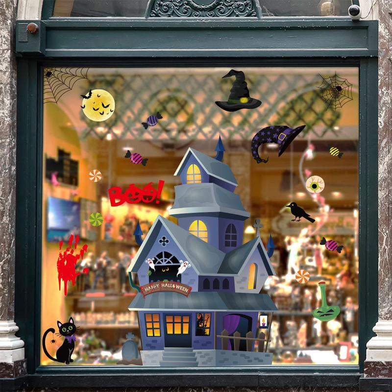Halloween Window Clings Halloween Window Decorations Cute Pumpkin Ghost Halloween Window Stickers Halloween Window Decals for Halloween Party Decorations
