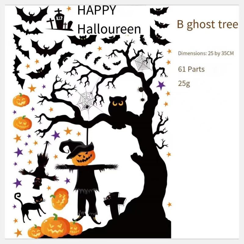 Halloween Window Clings Halloween Window Decorations Cute Pumpkin Ghost Halloween Window Stickers Halloween Window Decals for Halloween Party Decorations