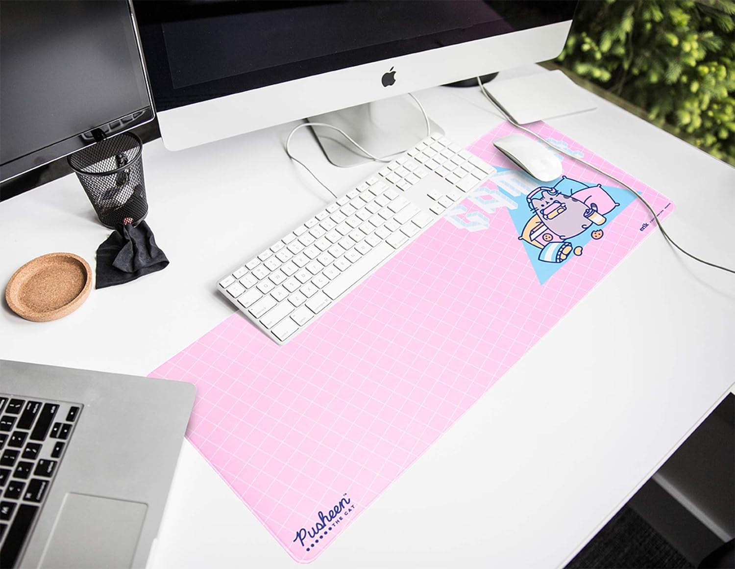 XXL Mouse Pad - Pusheen Gifts for Cat Lovers | Gaming Desk Mat 31.5 X 13.8 Inches, Non-Slip Rubber Keyboard & Mouse Mat Large | Gaming Gifts Gamer