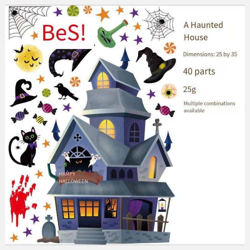 Halloween Window Clings Halloween Window Decorations Cute Pumpkin Ghost Halloween Window Stickers Halloween Window Decals for Halloween Party Decorations