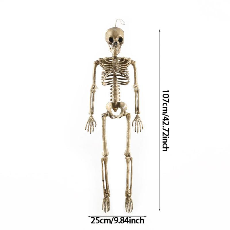 Large Halloween Skeleton Plastic Simulation Skull Skeleton Anatomical Skeleton Model Haunted House Bar Halloween Party Decoratio