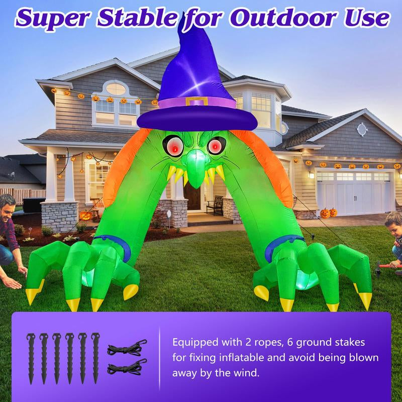 Halloween Inflatable Huge Green Witch Archway (12Ft Tall)