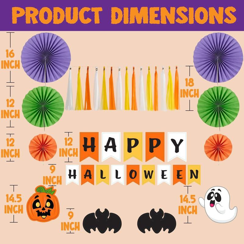 Halloween Pumpkin Sticker Halloween Trunk Decoration Set Banner Tiktokshopbacktoschool