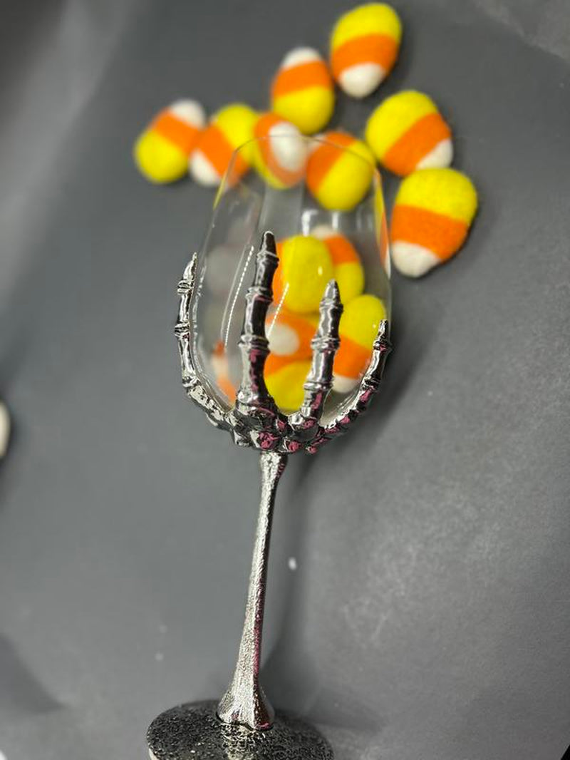 Halloween Wine Glass. Skeleton Skull Glass, Gothic Wine Glass, Halloween Party, Fall Party Home Decor, Halloween Glass,