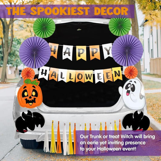 Halloween Pumpkin Sticker Halloween Trunk Decoration Set Banner Tiktokshopbacktoschool