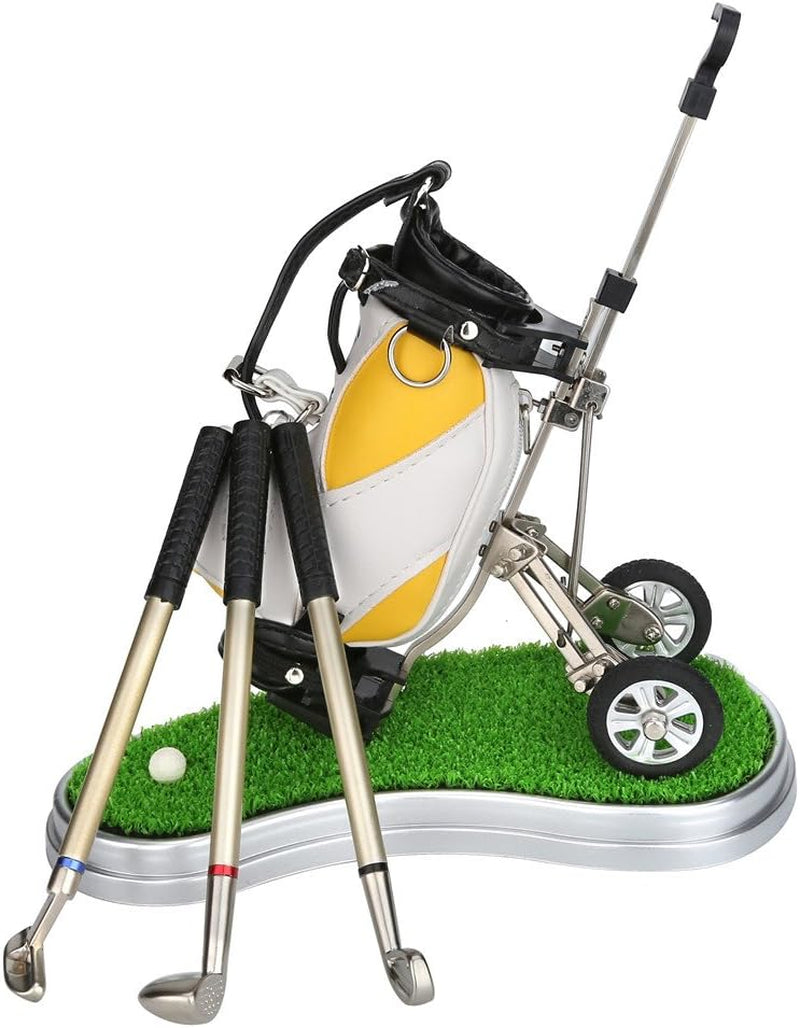 Golf Gifts for Men Golf Pen Holder Stocking Stuffers for Golfers Funny Gifts Unique Office Supplies Desk Decor, Gift for Birthday Christmas Golf Tournament for Boss Dad Husband Golf Lovers