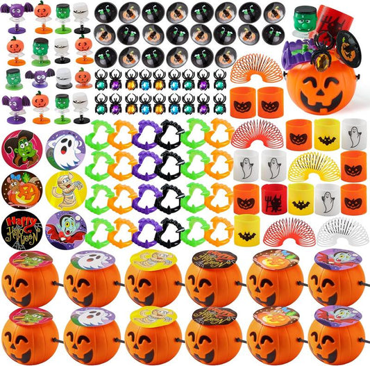 144 Pcs Halloween Toy Gifts for Kids, 24 Packs Prefilled Mini Pumpkin Buckets for Kids Halloween Party Favors Trick or Treat / 24 Pack Assorted Halloween Themed Stationery Set / 60 Pcs Party Favors for Halloween Tiktokshoplabordaysale