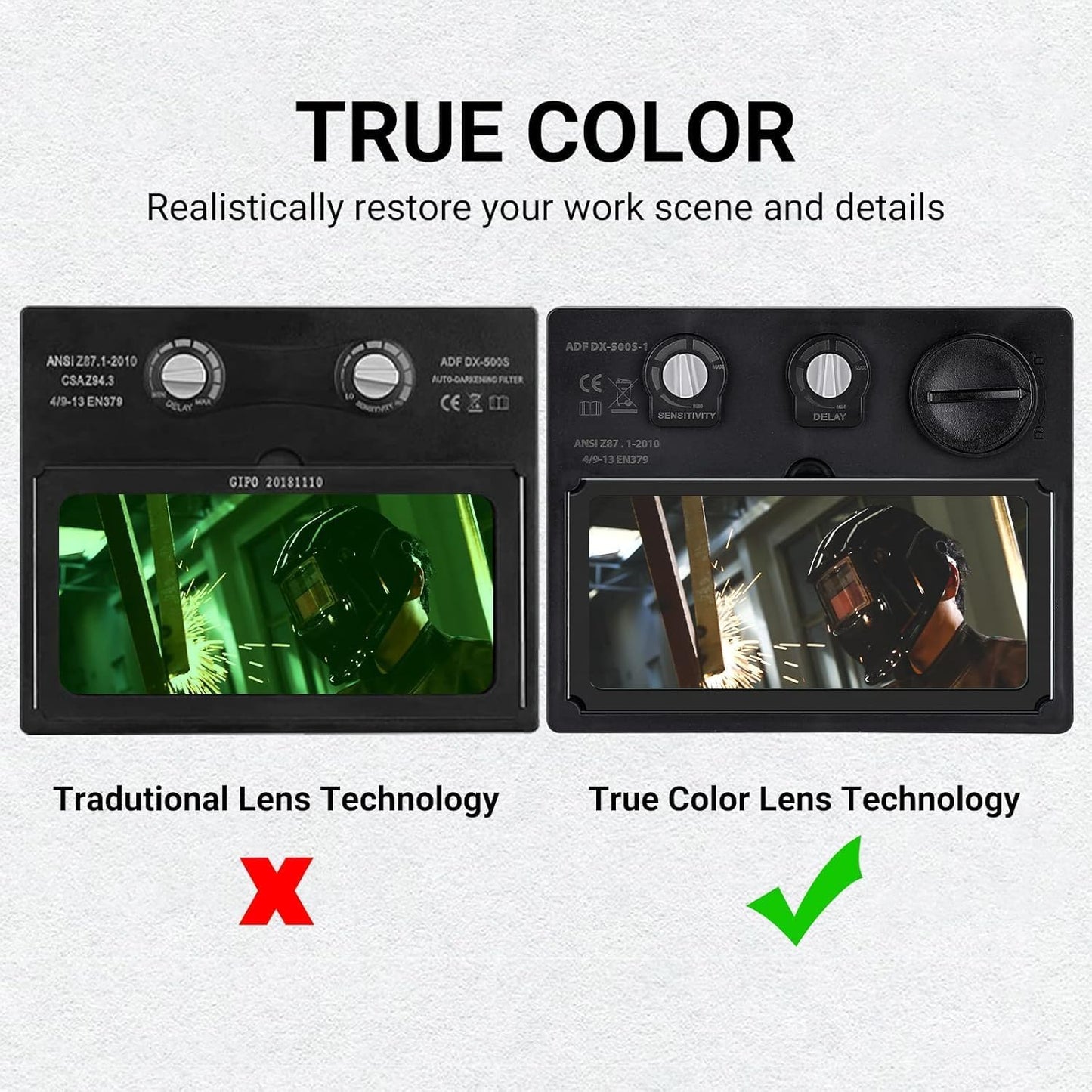 Welding Helmet Auto Darkening: DEKORPO True Color Solar Powered Auto Darkening Welding Welder Mask Hood Helmets