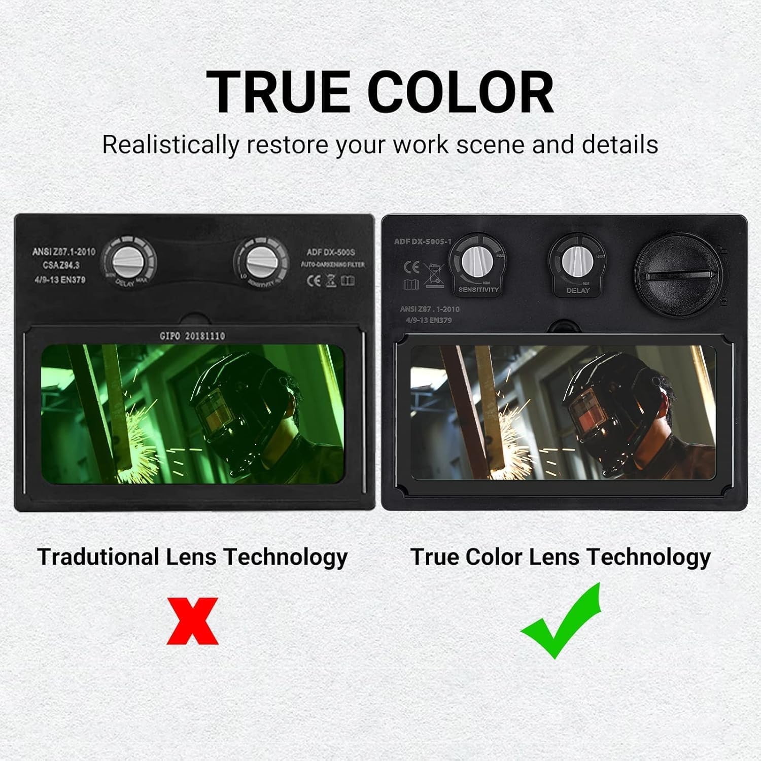 Welding Helmet Auto Darkening: DEKORPO True Color Solar Powered Auto Darkening Welding Welder Mask Hood Helmets